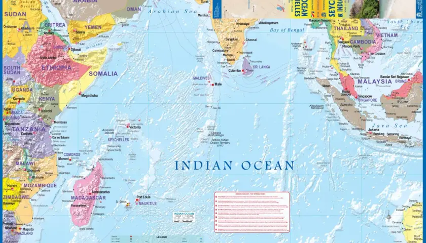 Wyspy Seszeli leżą na Oceanie Indyjskim, na wschód od Afryki, na północny zachód od Madagaskaru.