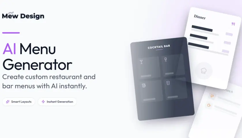 Générateur de menus IA : découvrez comment présenter un menu de restaurant ou de bar avec des mises en page intelligentes et une génération instantanée.