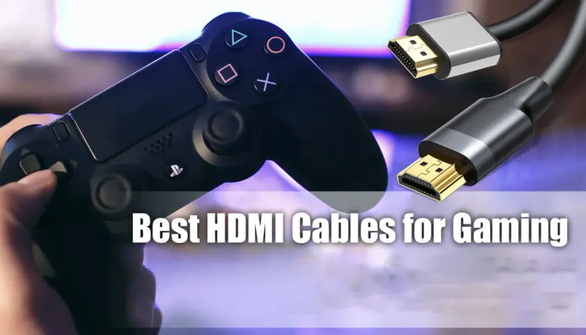 Manette de jeu et deux câbles HDMI dorés, parfaits pour le gaming. Ce type de câble HDMI assure une connexion optimale.