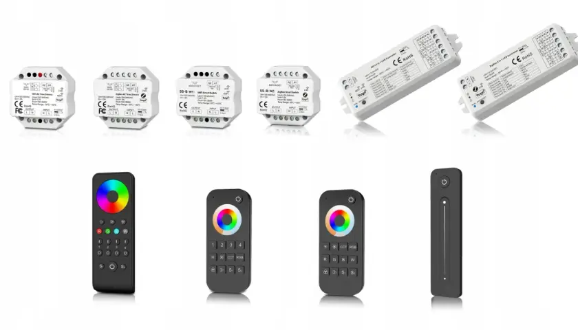 Pilot do LED, kontrolery i piloty RGB, CCT, WiFi, Zigbee.