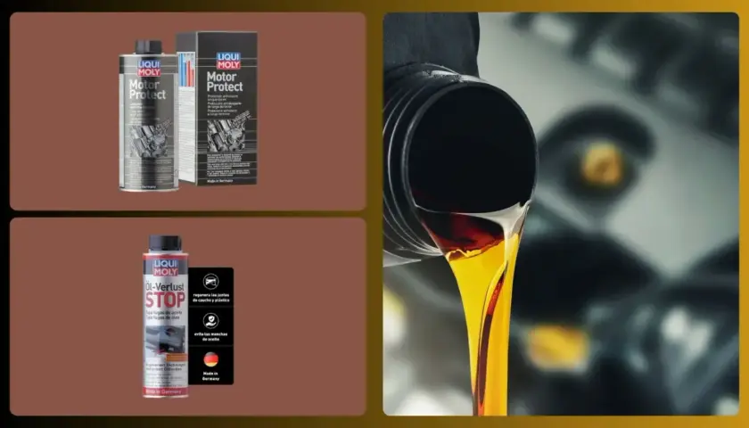 Aditivos para aceite de motor: opiniones sobre Motor Protect y Öl-Verlust STOP de Liqui Moly. Aceite fluyendo.