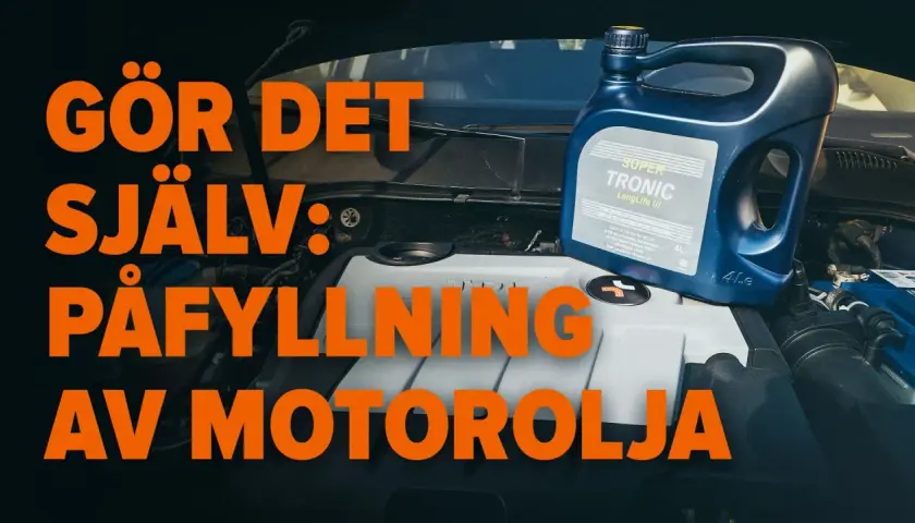 Gör det själv: påfyllning av motorolja. En dunk Super Tronic LongLife III står redo bredvid bilmotorn. Lär dig hur mycket motorolja man ska fylla på.