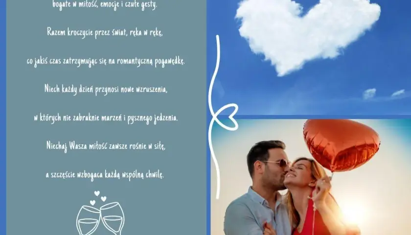 Para świętuje 13 rocznicę ślubu. Romantyczne chwile, miłość i szczęście.