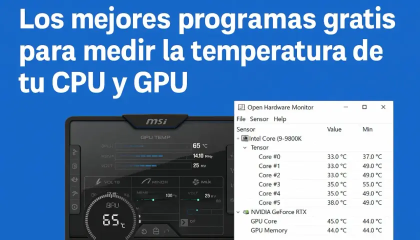 Muestra cómo ver la temperatura de tu CPU y GPU con Open Hardware Monitor y MSI Afterburner.