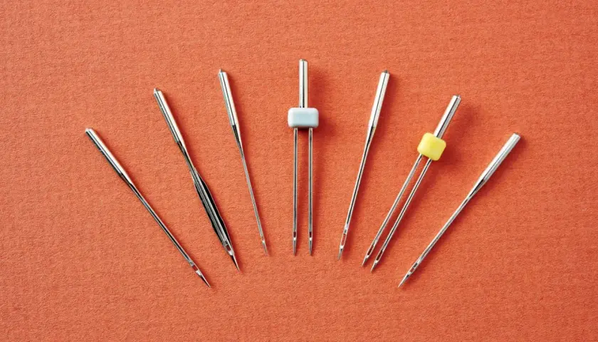 Sewing machine needles vary in size and design. Are all sewing machine needles the same? No, this image shows several different types.
