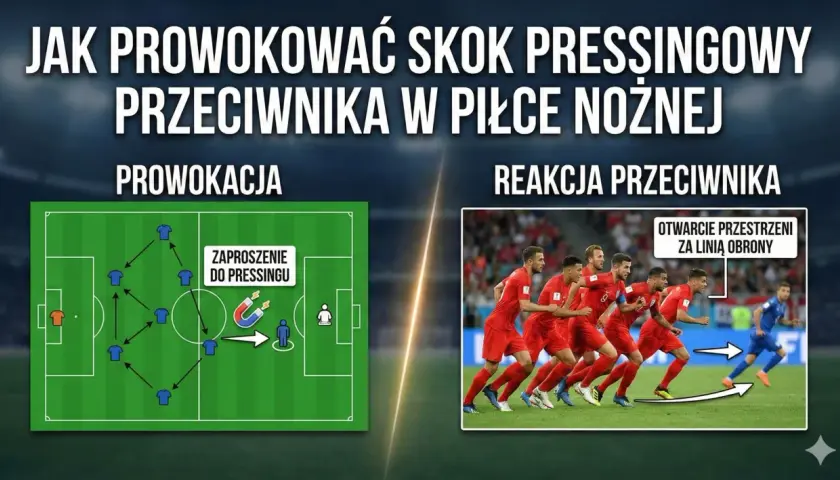 Schemat taktyczny pokazuje, jak sprowokować atak pozycyjny przeciwnika, zapraszając go do pressingu, by otworzyć przestrzeń za linią obrony.