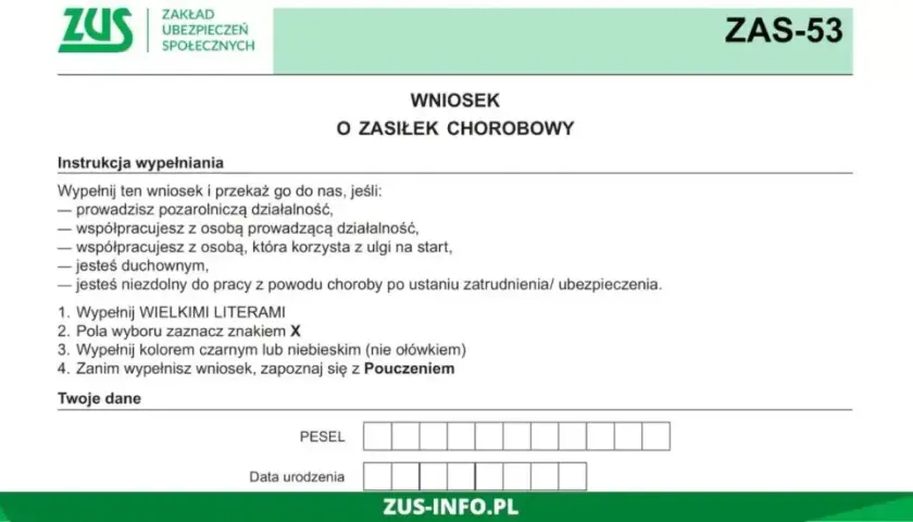 Zasiłek chorobowy po ustaniu zatrudnienia: jakie dokumenty do ZUS?