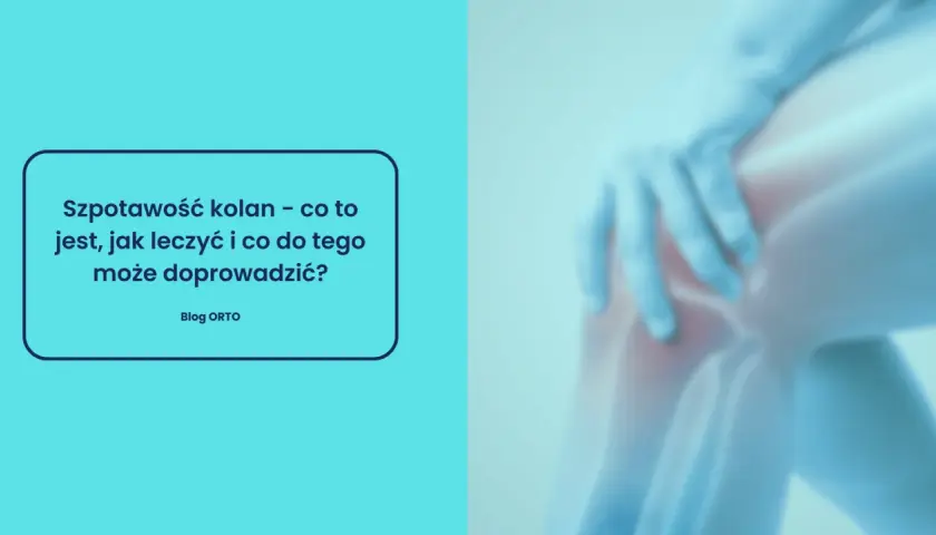Szpotawość kolan: przyczyny, leczenie i skutki. Grafika przedstawia zniekształcone kolano, sugerując problem medyczny.