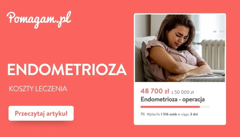 Kobieta cierpiąca na endometriozę. Zbiórka na leczenie: test na endometriozę cena, operacja.