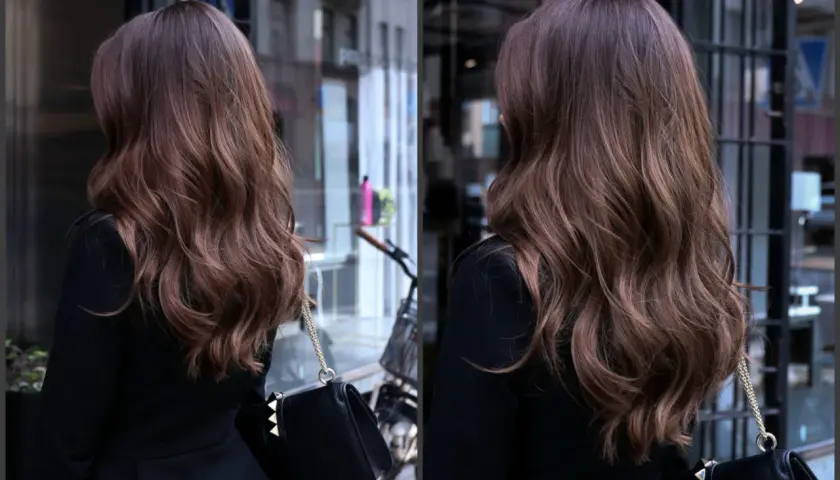 Vacker balayage ljust hår med mjuka vågor, perfekt för en stilfull vardag.