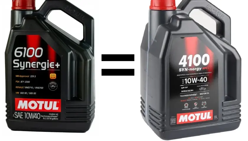 Dwa oleje Motul 10W-40: 6100 Synergie+ i 4100 SYN-nergy SPEC. Czy Motul to dobry olej? Tak, oba spełniają normy.