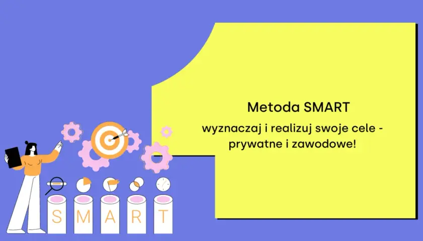 Metoda SMART: wyznaczaj i realizuj swoje cele. Przykłady wizualizują drogę do sukcesu.