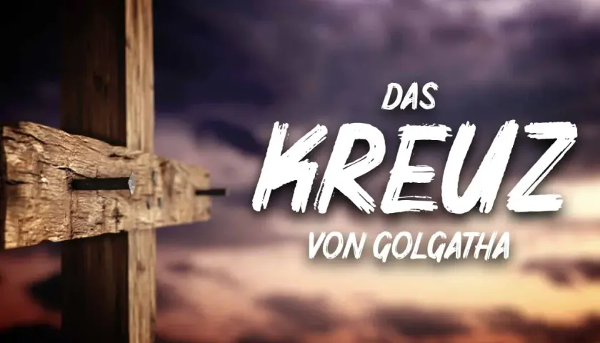 Das Kreuz von Golgatha, ein Symbol des Karfreitag und der bibelstelle, mit einem Nagel, der durch das Holz geschlagen ist.