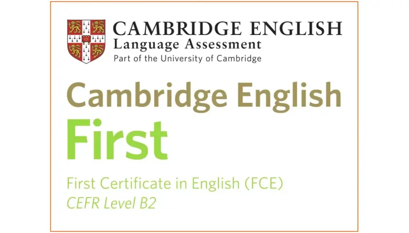 Cambridge English First (FCE) to certyfikat językowy na poziomie B2, potwierdzający biegłość w języku angielskim.