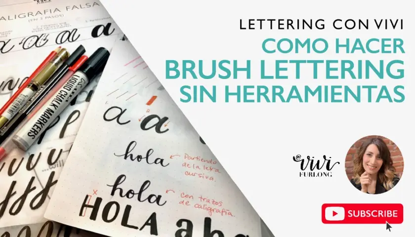 Ejercicios para aprender a hacer lettering con marcadores. Muestra letras "a" y "hola" practicadas.