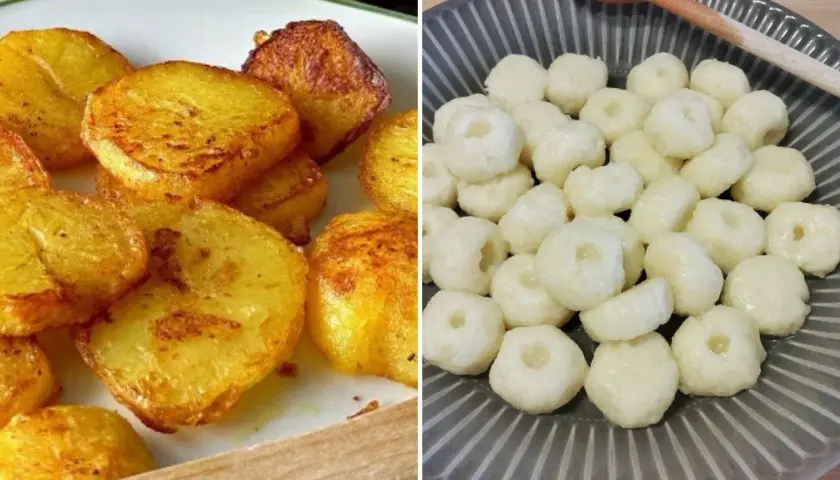 Usmażone ziemniaki i kluski śląskie. Co zrobić z resztą ugotowanych ziemniaków? Kluski to świetny pomysł!