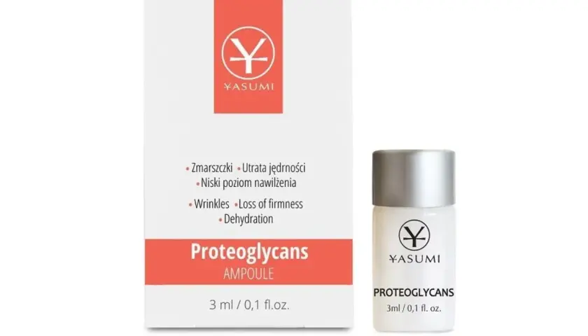 Yasumi Proteoglycans Ampoule, zwalczająca zmarszczki i odwodnienie skóry.
