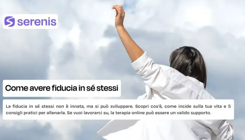 Person with arm raised against a cloudy sky, with text overlay.
