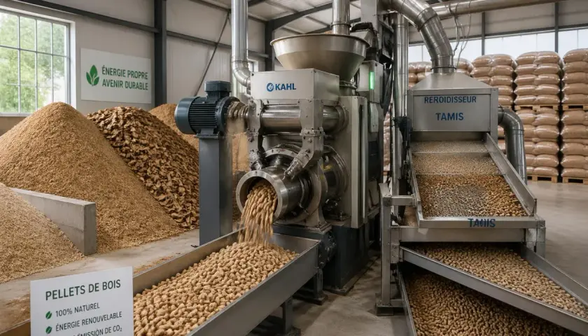 Dans cette usine, découvrez comment sont fabriqués les pellets de bois, une énergie propre et renouvelable, à partir de sciure et de copeaux.