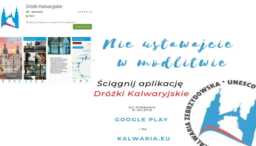 Odkryj **Kalwaria Zebrzydowska trasa** z aplikacją mobilną. Poznaj Sanktuarium, kaplice i zabytki. Pobierz już dziś!