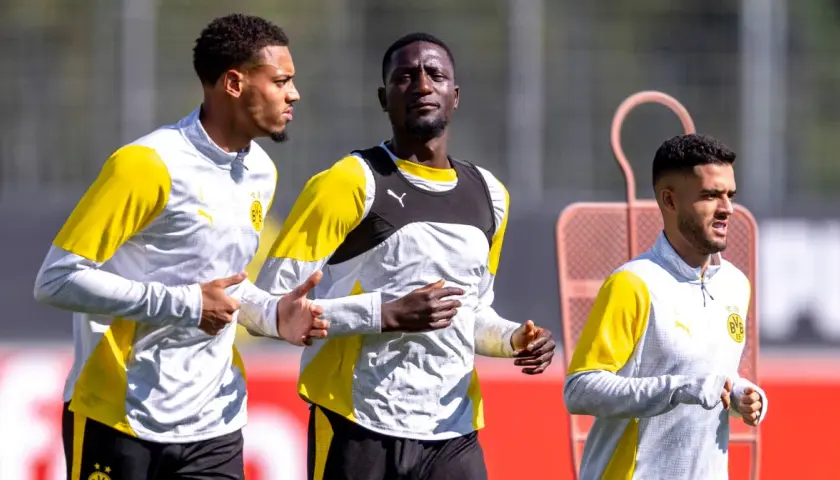 Piłkarze Borussii Dortmund trenują przed meczem z Union Berlin.