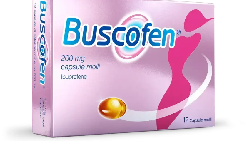 Confezione di Buscofen 200 mg, 12 capsule molli. Sollievo rapido dal dolore, non importa quante scariche.