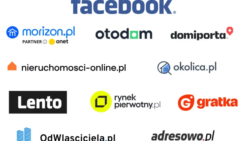 Najpopularniejsze portale ogłoszeniowe: Facebook, Morizon, Otodom, Domiporta, Nieruchomości-online, Okolica, Lento, Rynek Pierwotny, Gratka, OdWlasciciela, Adresowo.