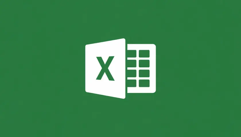 Logo Excel. Biała litera X i siatka komórek na zielonym tle. Nowa linia w komórce Excel.