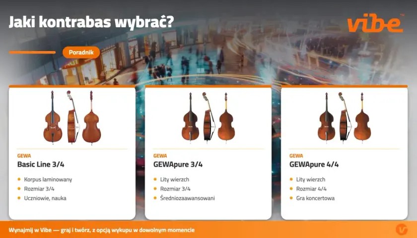 Kontrabasy GEWA: Basic Line 3/4, GEWApure 3/4, GEWApure 4/4. Zastanawiasz się, ile strun ma kontrabas? Zazwyczaj 4.
