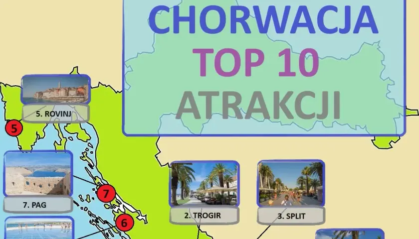 Chorwacja: TOP 10 atrakcji. Gdzie jechać na Chorwację? Zobacz Rovinj, Pag, Trogir i Split.