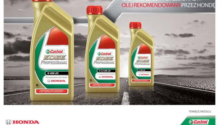 Olej Castrol EDGE Professional H, rekomendowany przez Hondę, to gwarancja jakości. Czy to dobry olej? Tak, dla Twojej Hondy.