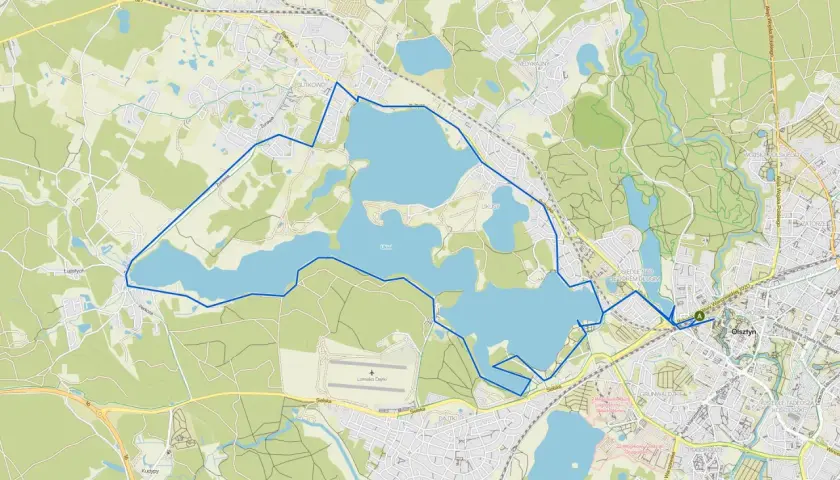 Trasa spacerowa wokół Jeziora Ukiel i Dajtkowskiego, idealna na wycieczkę gdzie na spacer okolice Olsztyna.