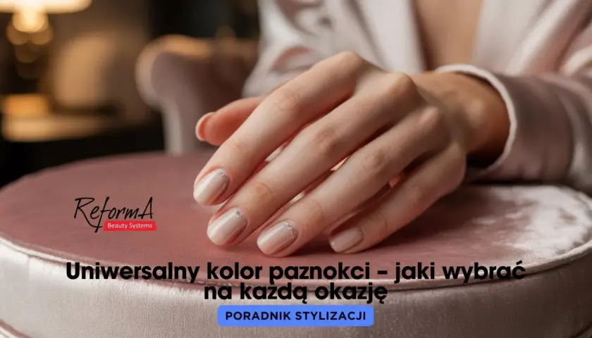 Delikatny, beżowy lakier do paznokci z subtelnym zdobieniem. Idealny wybór, jaki lakier do paznokci na każdą okazję.