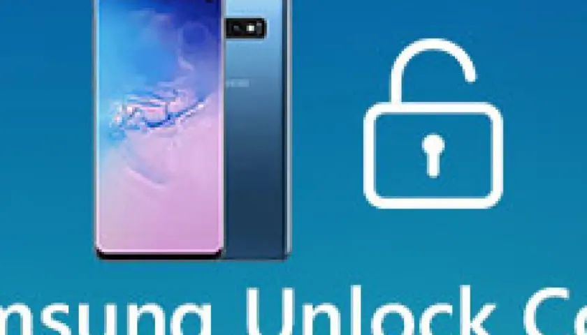 Samsung Unlock Center: dowiedz się, jak odblokować telefon Samsung, gdy zapomnisz kodu. Ikona otwartej kłódki i smartfon.