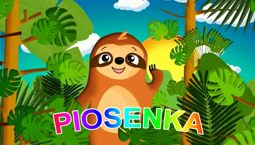 Uśmiechnięta lenistwo w dżungli zaprasza do wspólnego śpiewania. Wesołe piosenki dla niemowląt czekają!