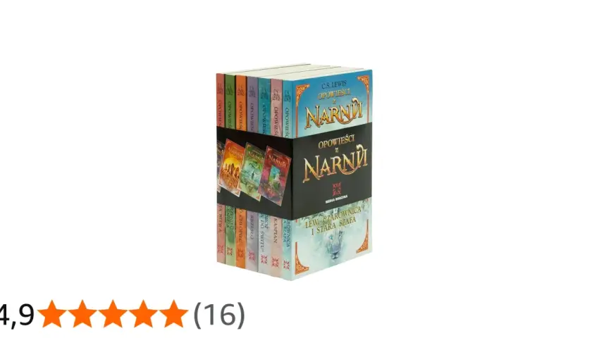 Zestaw książek "Opowieści z Narnii" C.S. Lewisa, zapraszający do magicznego świata pełnego przygód i niezwykłych stworzeń.