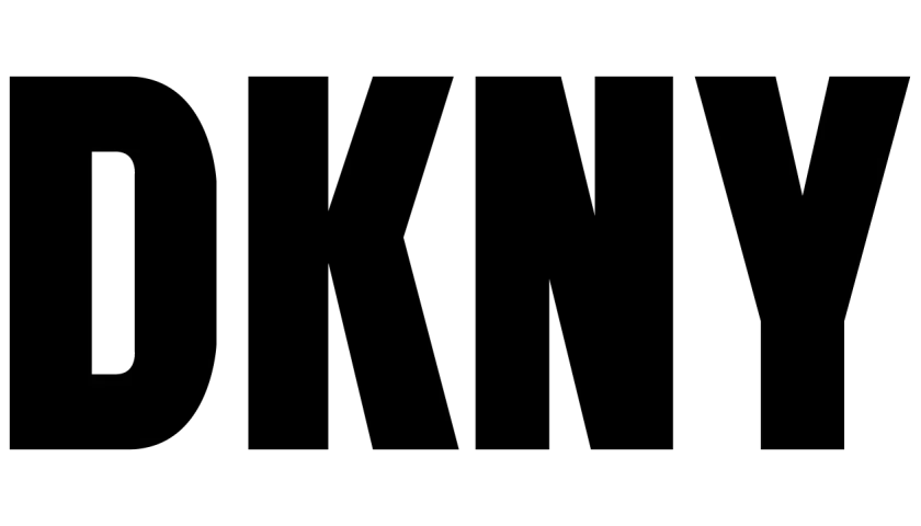 Logo DKNY. To znana marka odzieżowa, która oferuje stylowe ubrania i akcesoria.