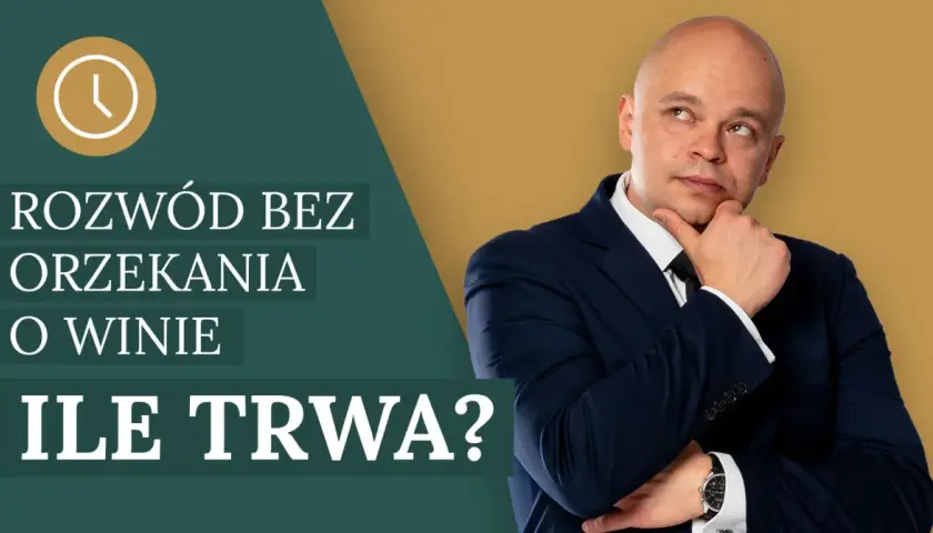 Mężczyzna w garniturze zastanawia się nad pytaniem: "Rozwód bez orzekania o winie ile trwa?".