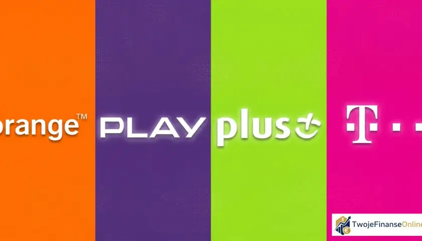 Pomarańczowy, fioletowy, zielony i różowy pas z logo Orange, Play, Plus i T-Mobile. Kto ma najlepszy zasięg w Polsce?