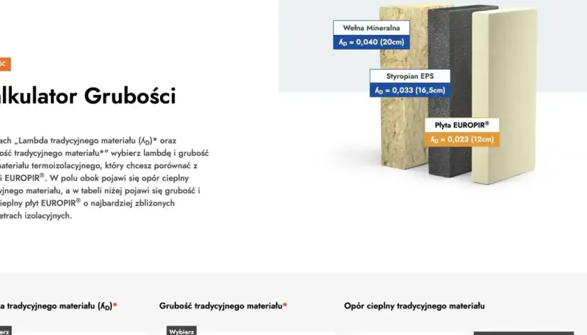Porównanie izolacyjności: styropian grafitowy czy biały? Obok siebie wełna, styropian EPS i płyta EUROPIR®.