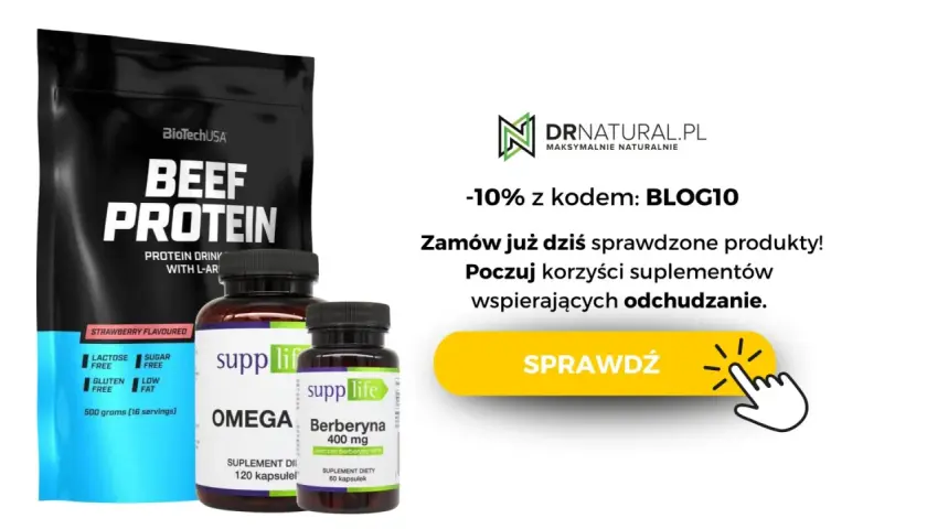 Suplementy na redukcji: Beef Protein, Omega i Berberyna od DrNatural.pl. Sprawdź korzyści!