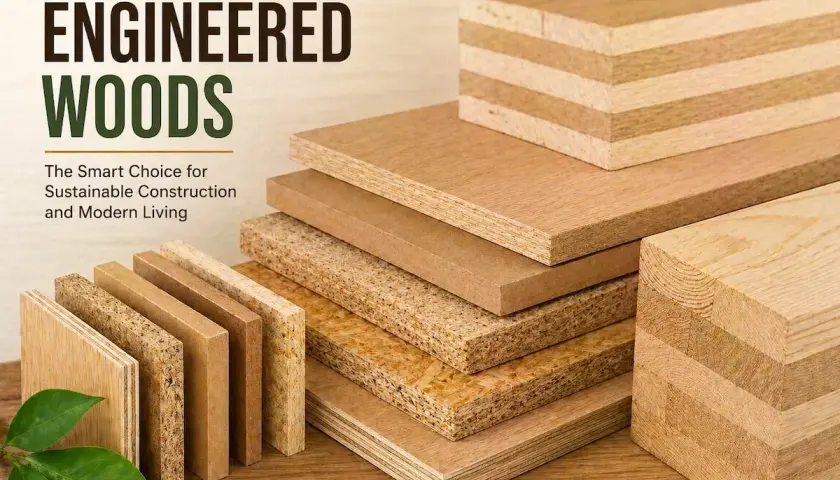 A variety of engineered wood products, showcasing the smart choice for sustainable construction.