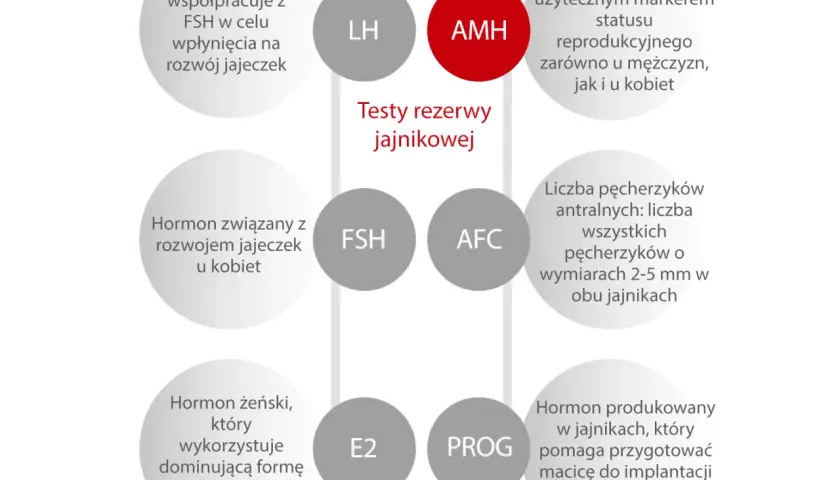 AMH to marker płodności, kluczowy w ocenie rezerwy jajnikowej.