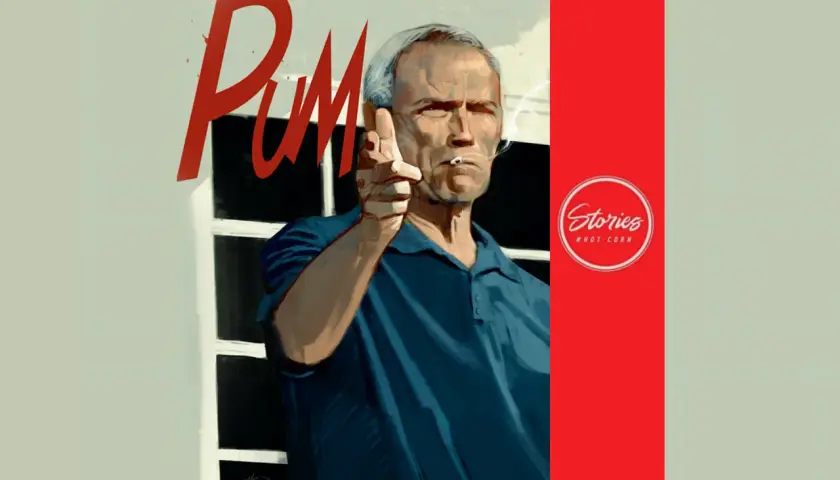 Illustrazione di Clint Eastwood con sigaretta e dito puntato, evocando il significato del film Gran Torino.