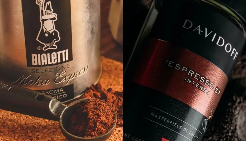 Kawa rozpuszczalna czy sypana? Na zdjęciu Bialetti Moka Express i Davidoff Espresso 57.