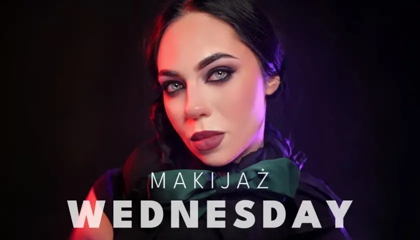 Dramatyczny makijaż na środę. Ciemne smoky eyes i matowa, burgundowa szminka.