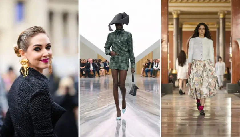 Tres estilos de moda: glamour audaz, minimalismo vanguardista y romántico floral. Diversos tipos de aesthetic.