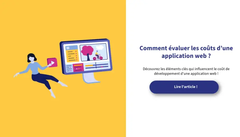Une personne interagit avec un écran d'ordinateur affichant une interface de création de contenu, peut-être pour une web app.