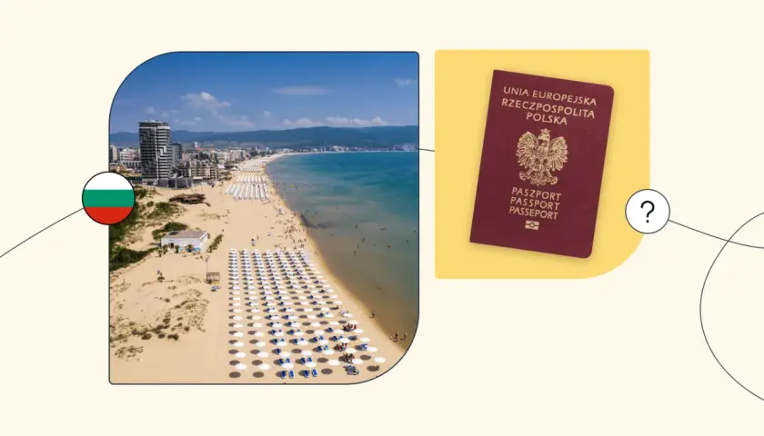 Słoneczna plaża w Bułgarii i polski paszport. Czy do Bułgarii potrzebny jest paszport? Pytanie o dokumenty na wakacje.