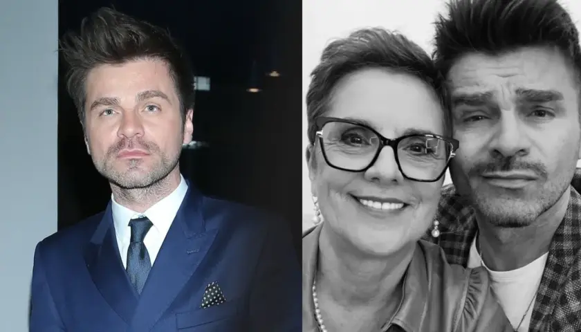 Łukasz Zagrobelny z żoną i dziećmi.